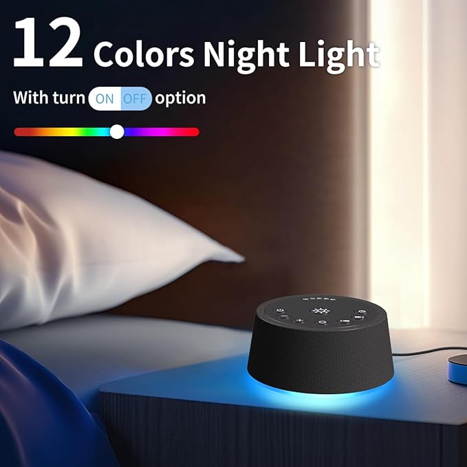 SoundLegend White Noise Sleep Sound Machines 30 Sounds 12 Colors Light 32-Level - Image 3