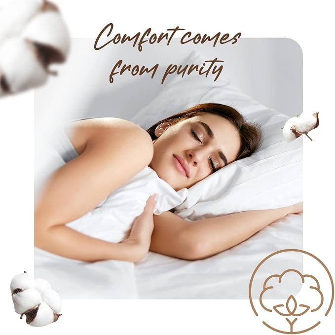 Set of 4 Pillow Cases Queen Standard, 800 TC 100% Egyptian Cotton, Silky Soft - Image 5