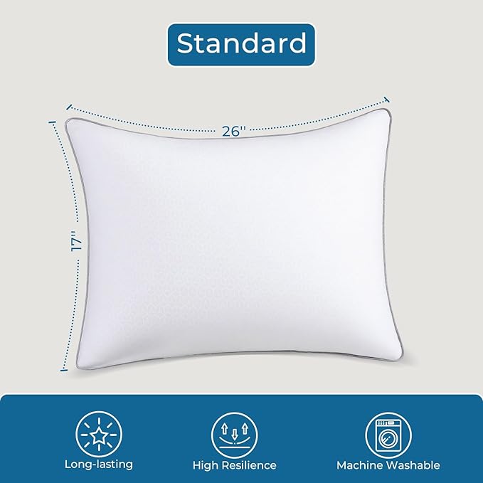 Sasttie Pillows Standard Size Set of 4, Full Size Bed Pillows - Image 2
