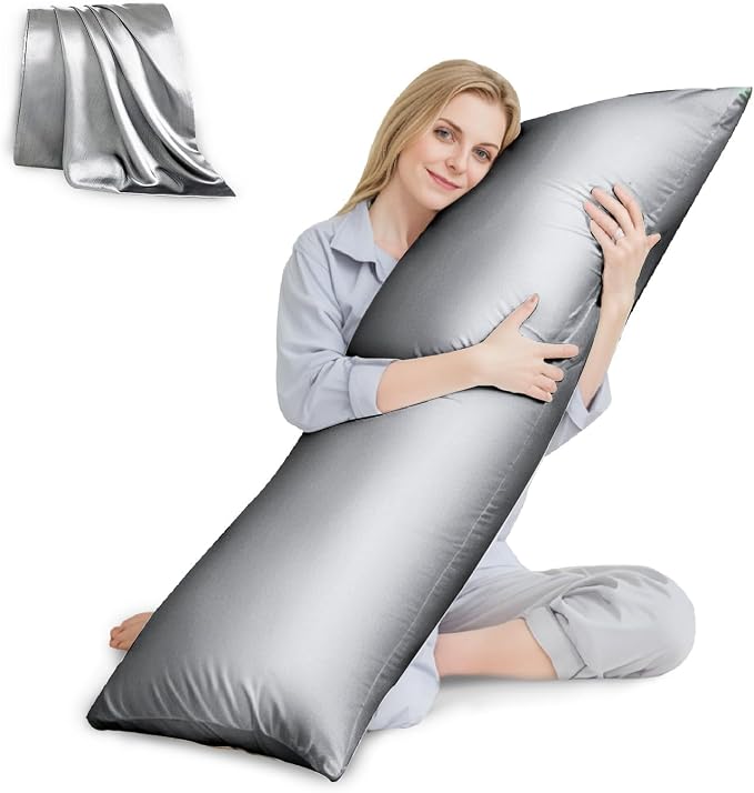 HUXMEYSON Body Pillow with Satin Pillowcase, Body Pillow by HUXMEYSON