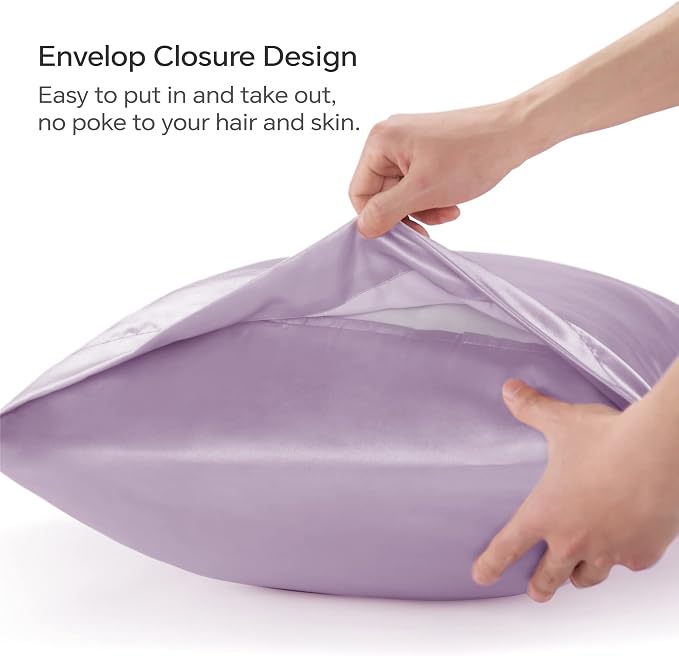 BEDELITE Satin Body Pillow Cover 2 Pack, Super Soft and Cooling Body Pillow - Image 5
