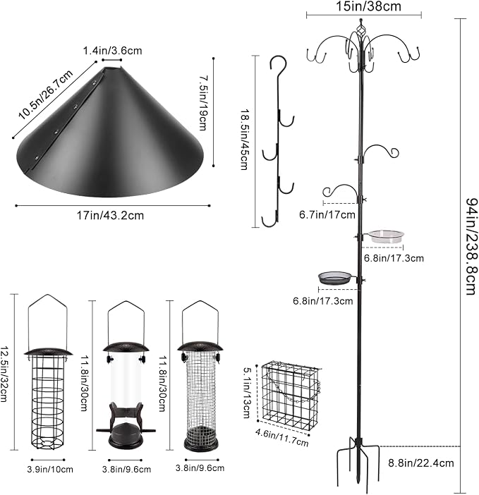 Deluxe Bird Feeding Station Kit Bird Feeder Pole - Image 5