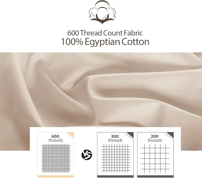 100% Egyptian Cotton Fitted Sheet Queen Size, 600 Thread Count, Single Fitted - Image 5