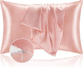BEDELITE Satin Pillowcase with Zipper 2 Pack, Coral Pillow Cases Standard Size by BEDELITE