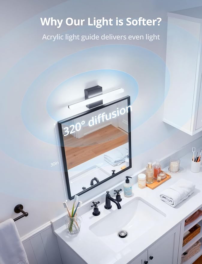 Combuh Modern Bathroom Light Fixtures Above Mirror Small Vanity Lighting Bar - Image 3