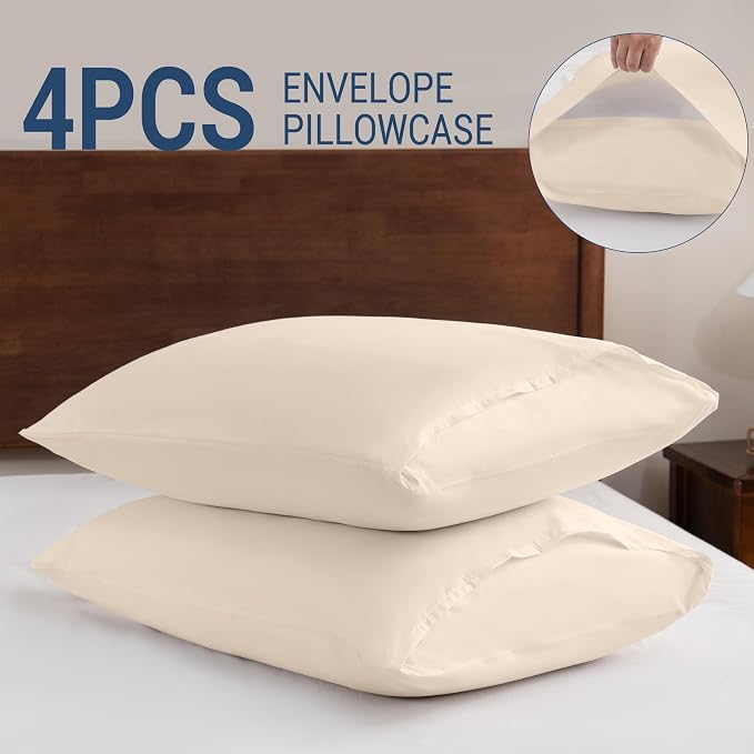 Pillowcases Queen 4 Pack, 20x30 Pillow Cases - Image 5