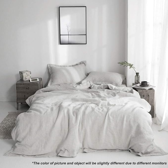 Simple&Opulence 100% French Flax Linen Duvet Cover Set - Image 5