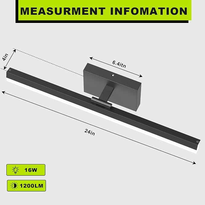 IZORRO Modern Bathroom Vanity Light 24 inch, 16W Dimmable Led Bathroom Light - Image 5