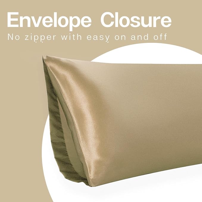 MR&HM Satin Body Pillow Cover, Soft and Breathable Body Pillow Case - Image 7