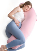 Momcozy Body Pillow for Pregnancy, J Shaped Pregnancy Pillows for Side Sleeping by Momcozy