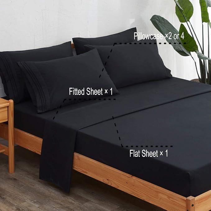 SONORO KATE Bed Sheet Set Super Soft Microfiber 1800 Thread Count Luxury - Image 2