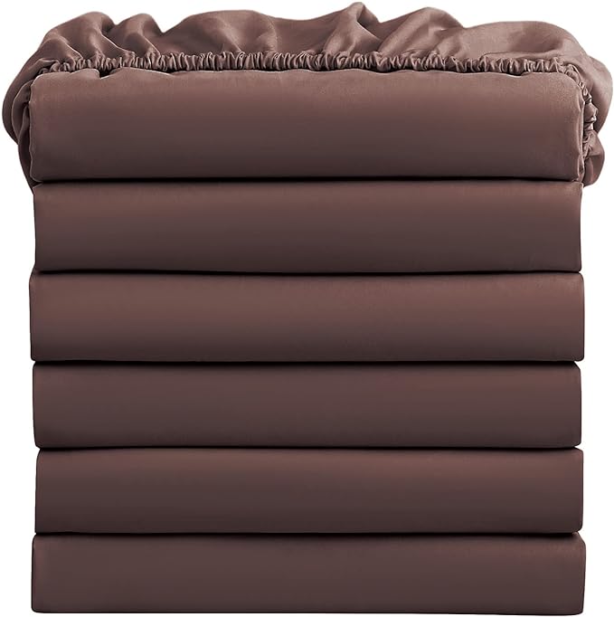 FreshCulture Twin Fitted Sheets, Bulk Pack of 6, Deep Pocket, Soft Microfiber by FreshCulture