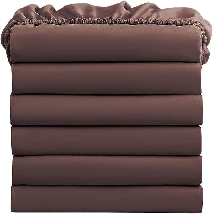 FreshCulture Queen Fitted Sheets, Bulk Pack of 6, Deep Pocket, Soft Microfiber by FreshCulture