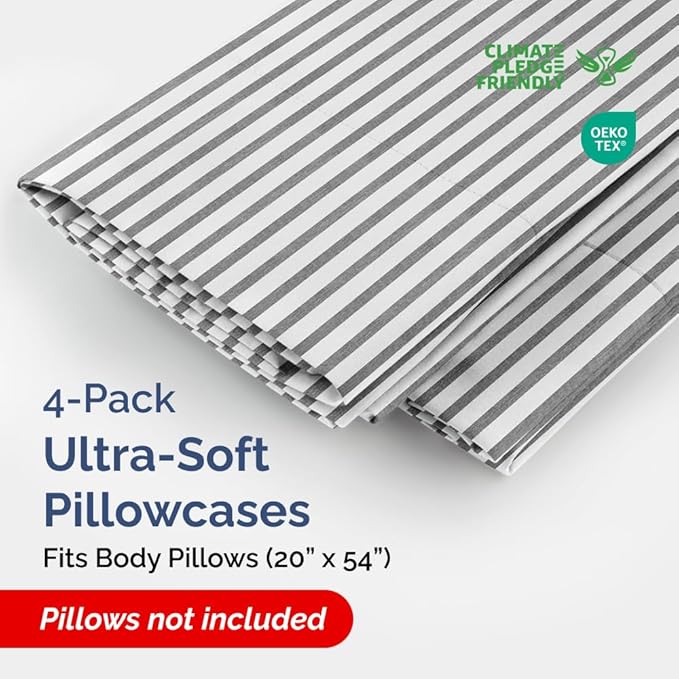 Body Pillowcases Set of 4-20x54 Long Body Pillow Case - Image 2