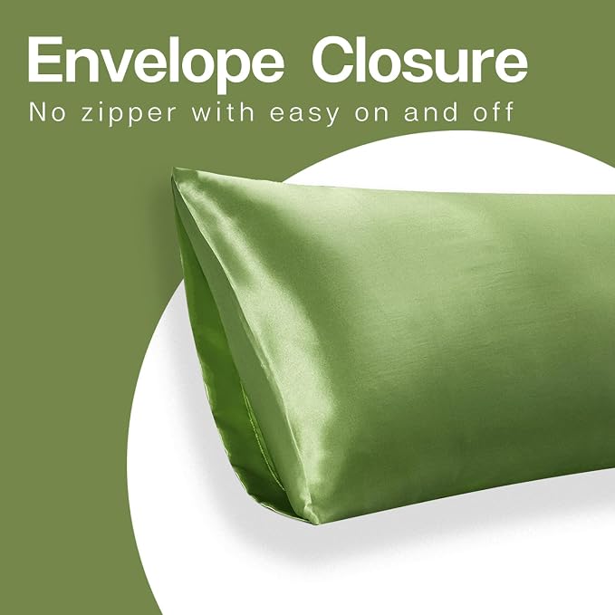 MR&HM Satin Body Pillow Cover, Soft and Breathable Body Pillow Case - Image 6