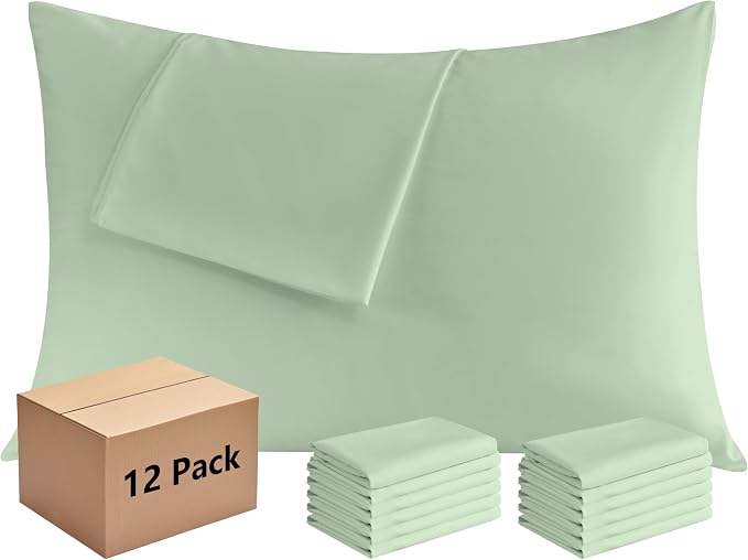 Pillowcases Queen 12 Pack, 20x30 Pillow Cases by Culve