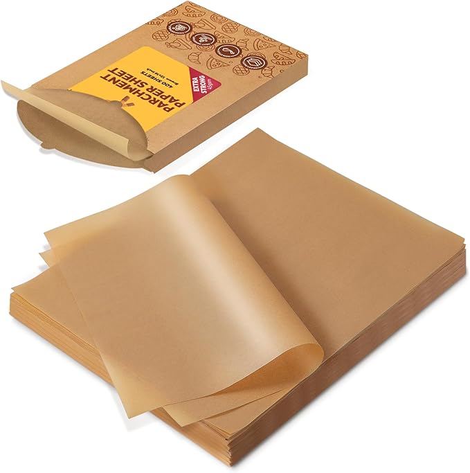 Katbite 400PCS Unbleached Parchment Paper Sheets, 12 x 16 IN Pre-Cut Baking by katbite