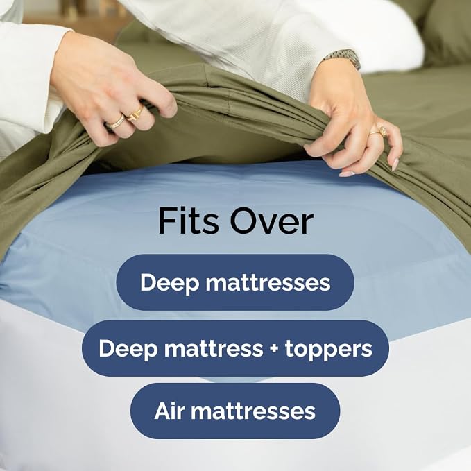 Extra Deep King 400 Thread Count Cotton Fitted Sheet - Image 6