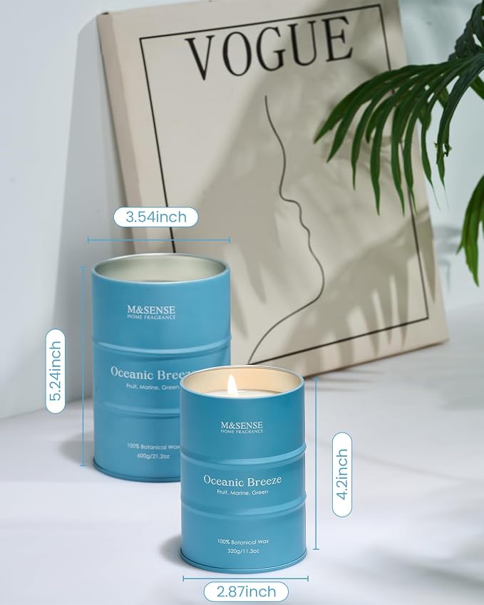 M&SENSE Oceanic Breeze Scented Candles Summer Soy Candle, Beach Candles Scented - Image 6