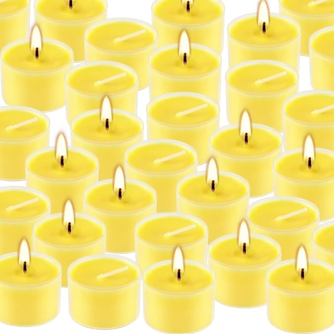 Fclayvts 8-Hour 50Pack Citronella Tealight Candles, Outdoor and Indoor Summer - Image 2