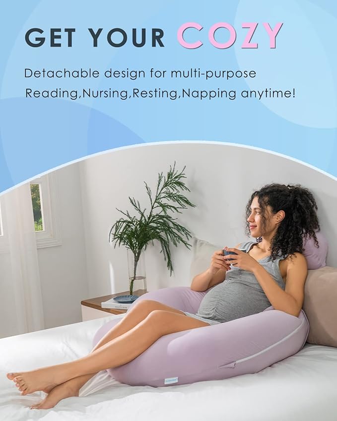 QUEEN ROSE Cooling Pregnancy Pillows, E Shaped Full Body Pillow - Image 5