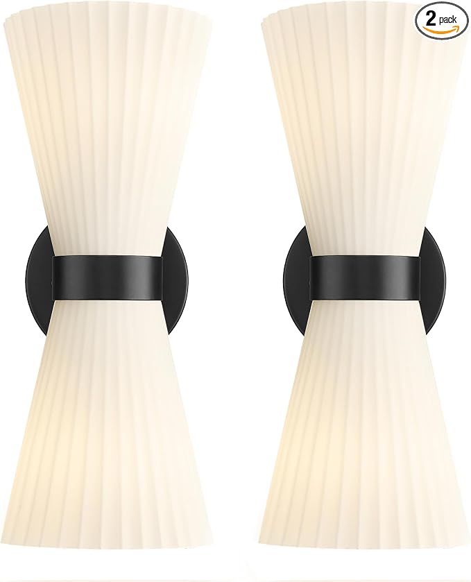 Black Wall Sconces Set of Two, HWH Modern Wall Light Fixtures Indoor Wall Lamp by HWHINVESTMENT
