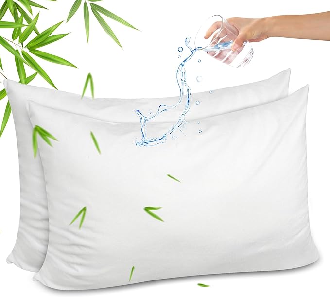 Gogreen Bamboo Rayon Waterproof Pillow Protector, Breathable Pillow Cover by GOGREEN