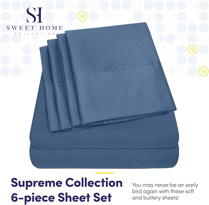 Sweet Home Collection 6 Piece 1500 Supreme Collection Brushed Microfiber Deep - Image 2