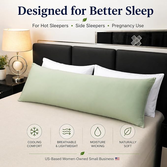 evoLive 100% Rayon Derived from Bamboo Cooling Breathable Body Pillow - Image 8