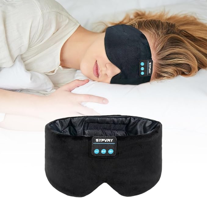 Sleep Mask Bluetooth 5.4 Headphones Soft Wireless Headband Eye Mask Blackout by SYPVRY