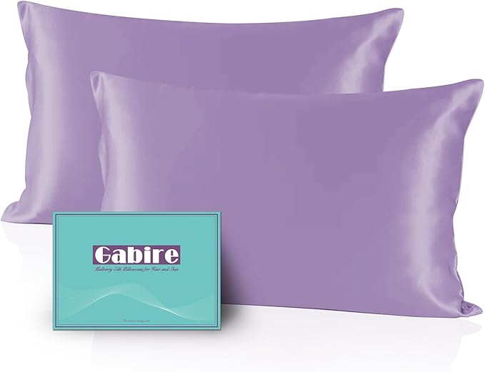 Gabire Mulberry Silk King Size Pillow Cases Set of 2, Ultra Smooth Soft Cooling by MulberrySilkPillowcases