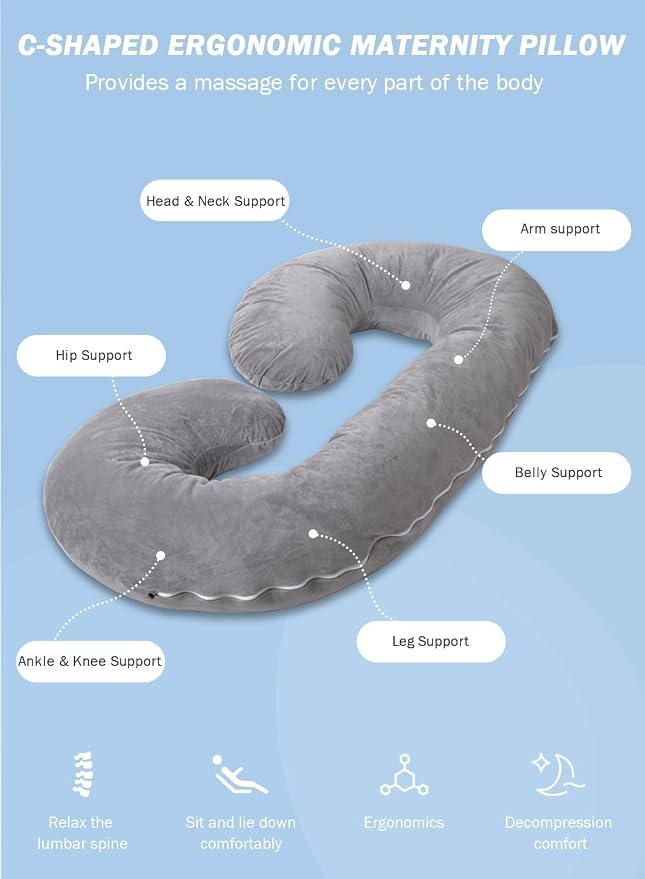 INSEN Pregnancy Pillow for Sleeping, Maternity Pillow - Image 9