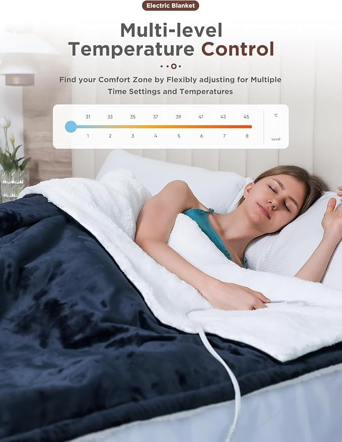 Heated Blanket, Soft Flannel Heated Throw Blanket, Fast Heating Electric Throw - Image 4