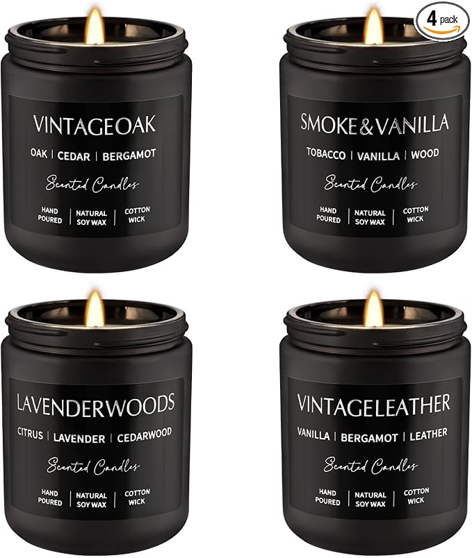 WPONSZU 4Psc Scented Candles Set, 7oz Gifts by WPONSZU