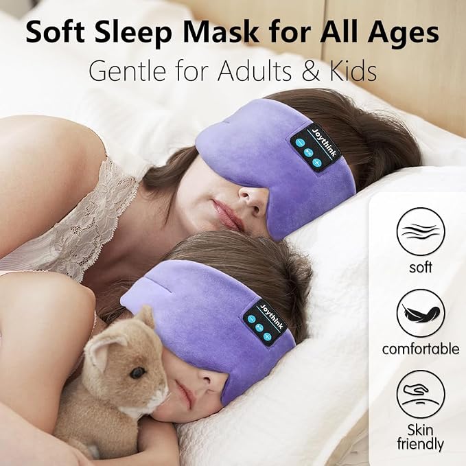 Joythink Sleep Headphones Bluetooth Sleep Mask Silk Headband Earphones - Image 2