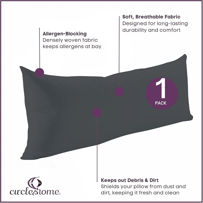 CirclesHome Pillow Protectors Single Pack Body Zippered - Image 3