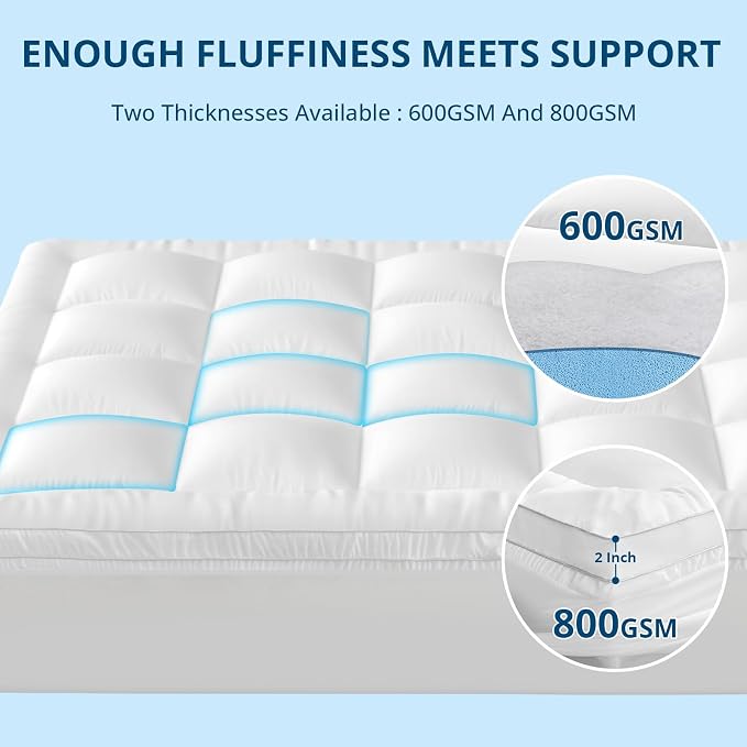 YUGYVOB California King Mattress Topper Extra Thick, and Breathable Mattress - Image 4