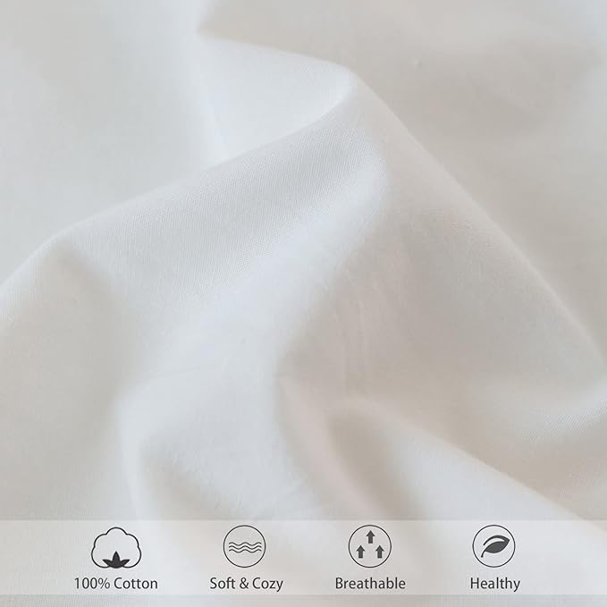 MooMee Fitted Bottom Sheet Only 100% Washed Cotton Linen Like Textured - Image 4