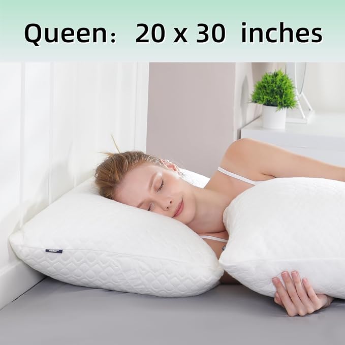 Rainmr Memory Foam Pillows Queen Size Set of 2 - Image 9
