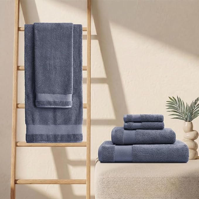 BIOWEAVES 100% Organic Cotton 6-Piece Luxury Bathroom Towels Set GOTS Certified - Image 2