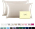 Silk Pillow Cases 2 Pack, Soft Breathable and Sliky Standard Size Pillow Cases by Suatien