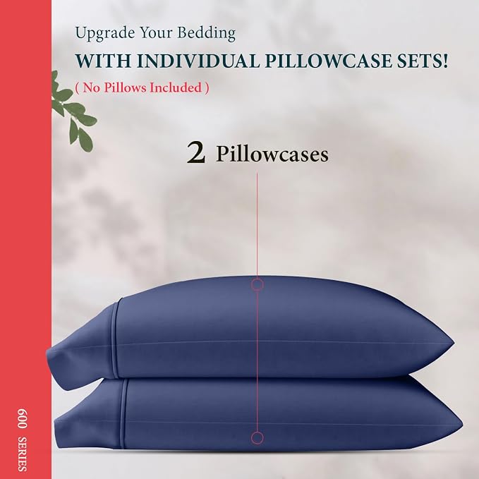 100% Egyptian Cotton Queen/Standard Pillow Cases Set of 2 - Image 3