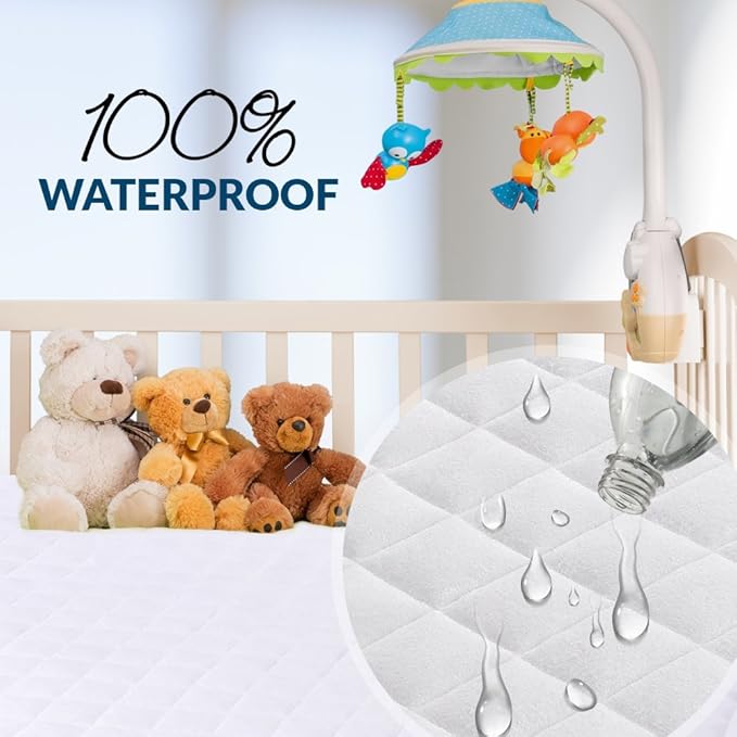 PlushDeluxe Pack and Play Mattress Protector, Waterproof Playard Pack N Play - Image 6