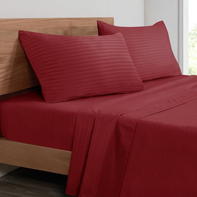 Mejoroom Striped Full Size Sheets – Extra Soft Full Size Bed Sheets by Mejoroom