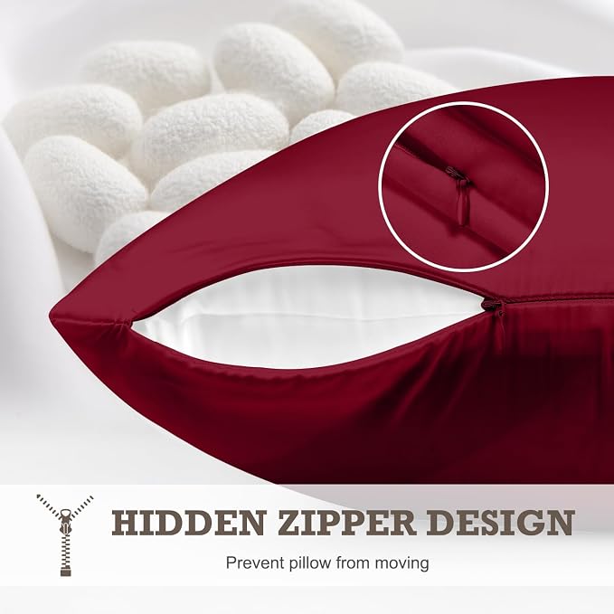 100% Mulberry Silk Pillowcase 2 Pack, Standard Size Silk Pillow Cases - Image 5