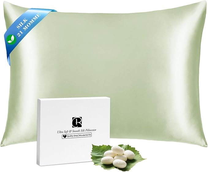 Ravmix Silk Pillow Cases with Zipper, 21momme Mulberry Silk Pillowcase by Ravmix