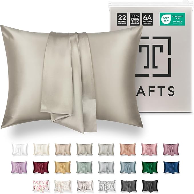 Tafts Pillow Cases - 22mm 100% Pure Mulberry 6A Silk Pillowcase by Tafts
