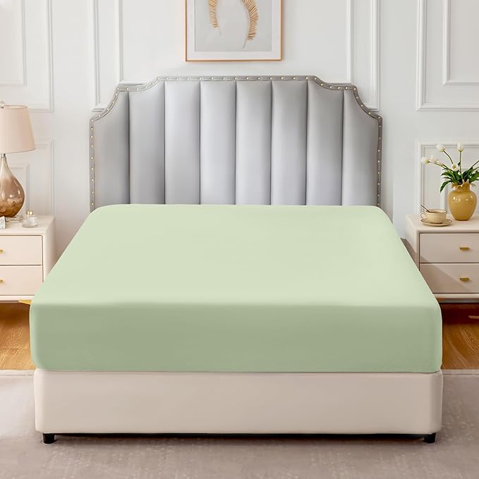 FreshCulture Pure Cotton Fitted Sheets California King Size, 300 Thread Count - Image 2