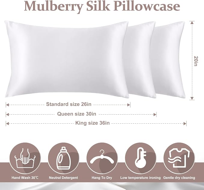 2 Pack 100% Pure Silk Pillowcase - Image 6