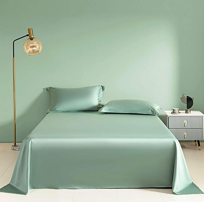 Queen Size Flat Sheet Only, Soft 300 Thread Count 100% Cotton Sheets, Cooling & - Image 2